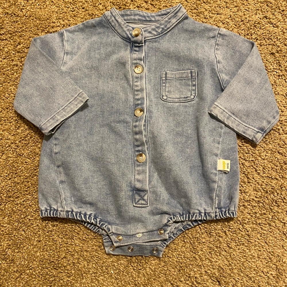 Blue Denim Baby Romper